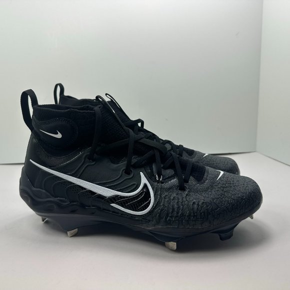 New Men's Nike Alpha Huarache NXT Black Metal Baseball Cleats DJ6517-010 - Picture 10 of 11